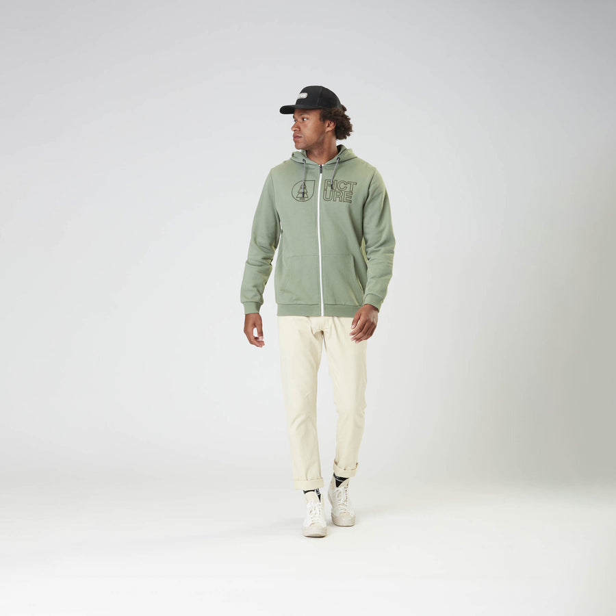 BASEMENT ZIP HOODIE __color:Green_Spray#8