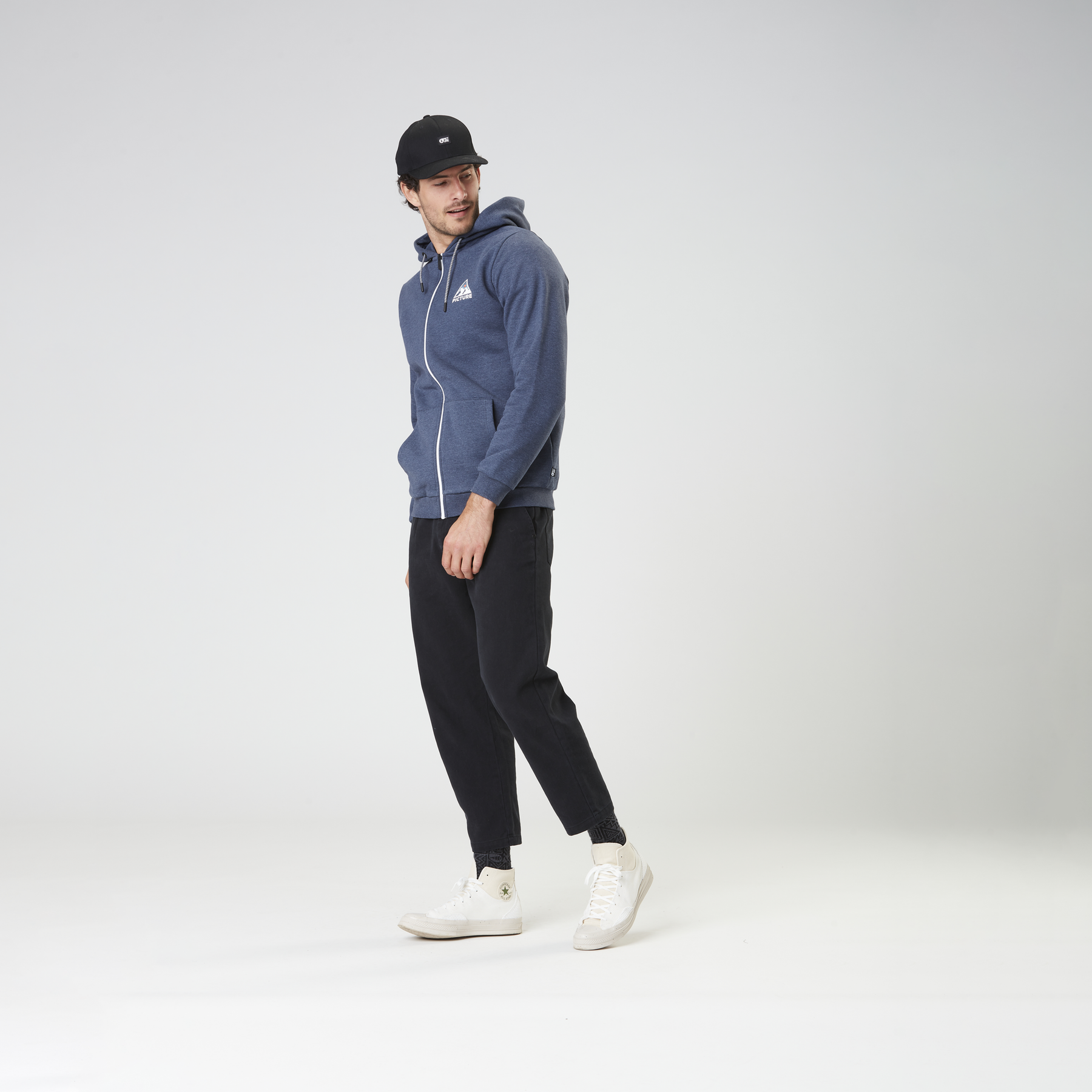 HAMELTON ZIP HOODIE __color:Dark_Blue_Melange#10