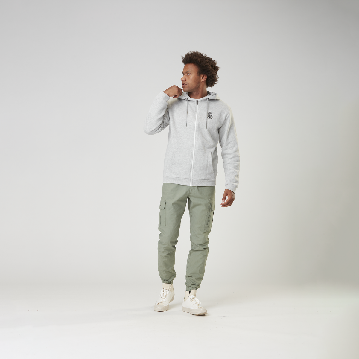 CHEWKO ZIP HOODIE __color:Grey_Melange#23