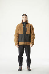 PEMBERTON ZIP FLEECE __color:Chocolate-Black#5