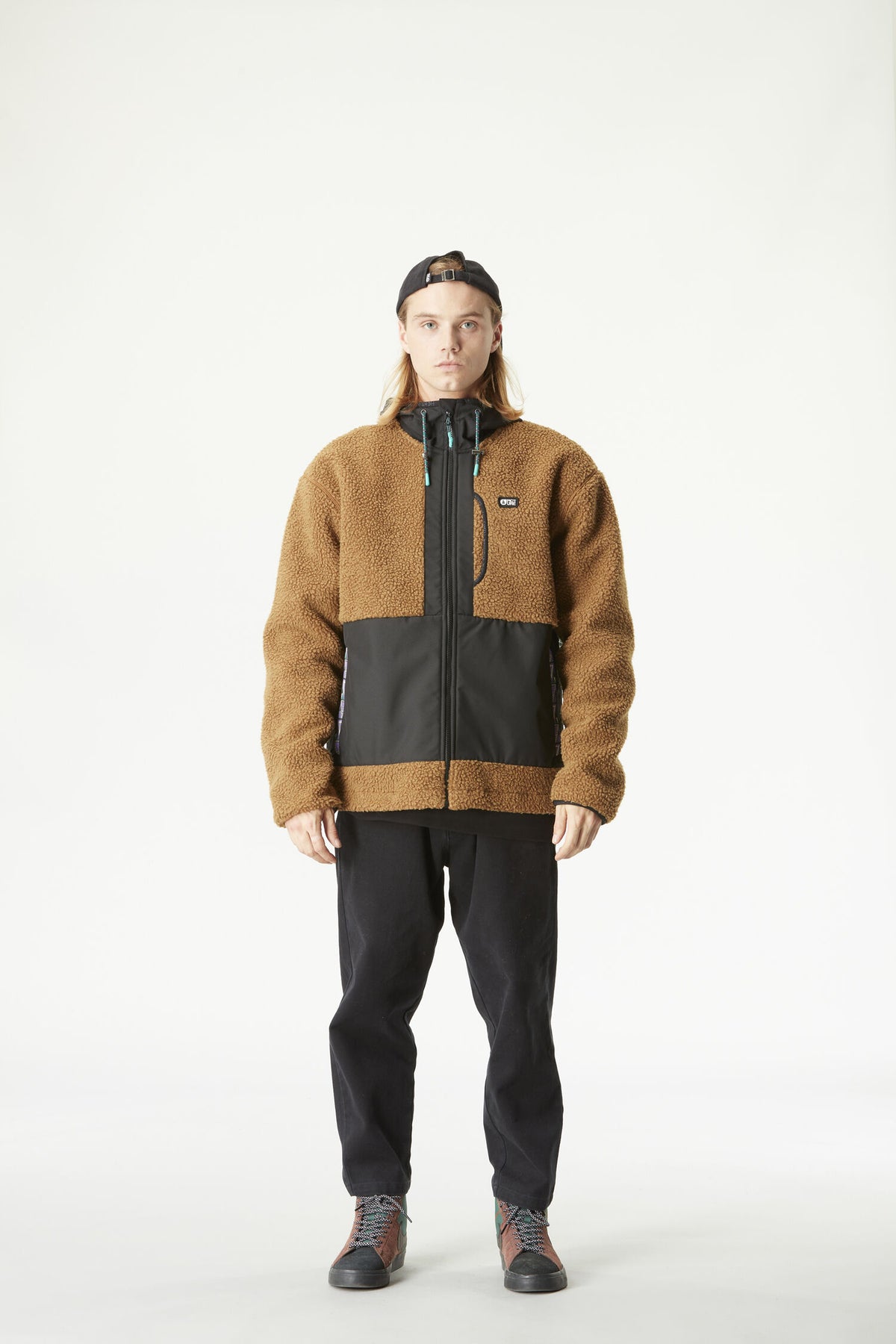 PEMBERTON ZIP FLEECE __color:Chocolate-Black#5
