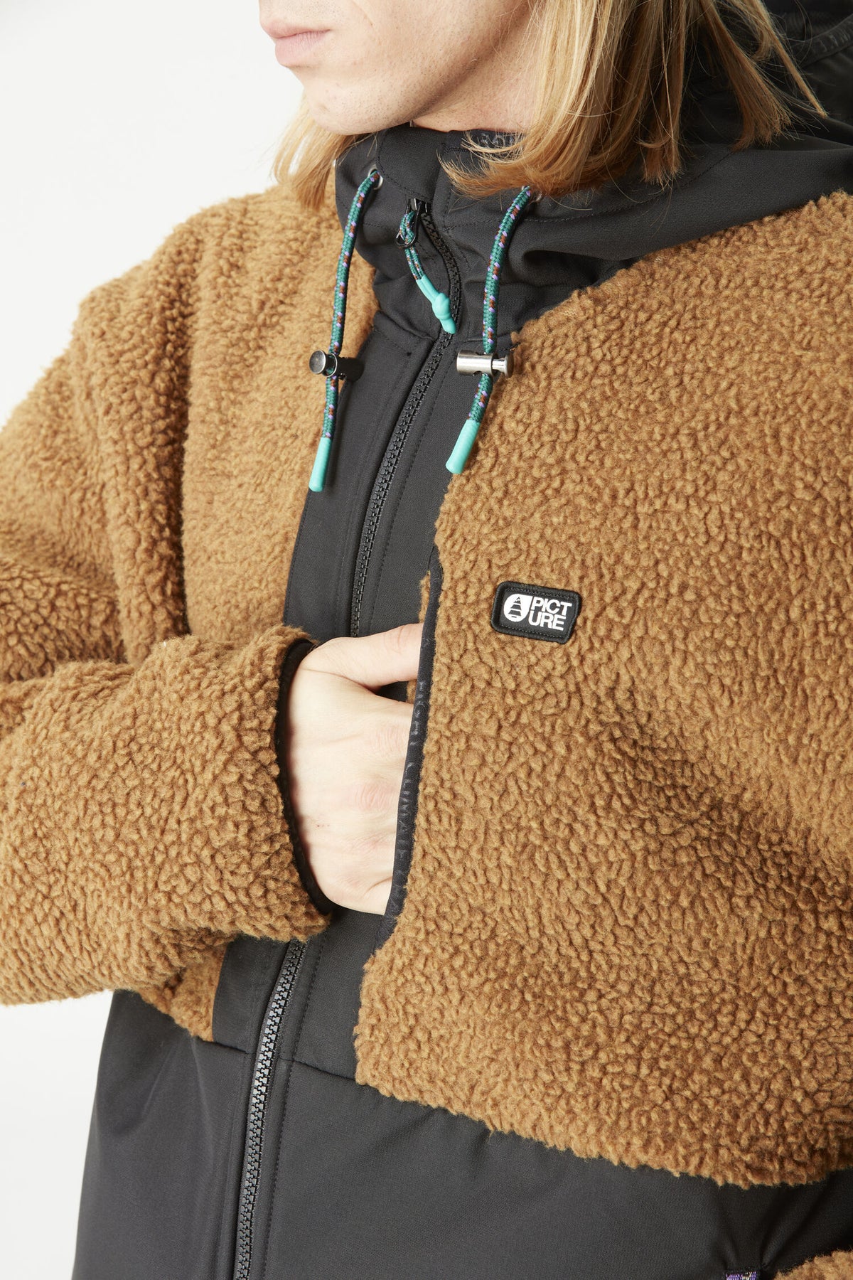 PEMBERTON ZIP FLEECE __color:Chocolate-Black#6