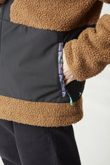 PEMBERTON ZIP FLEECE __color:Chocolate-Black#7