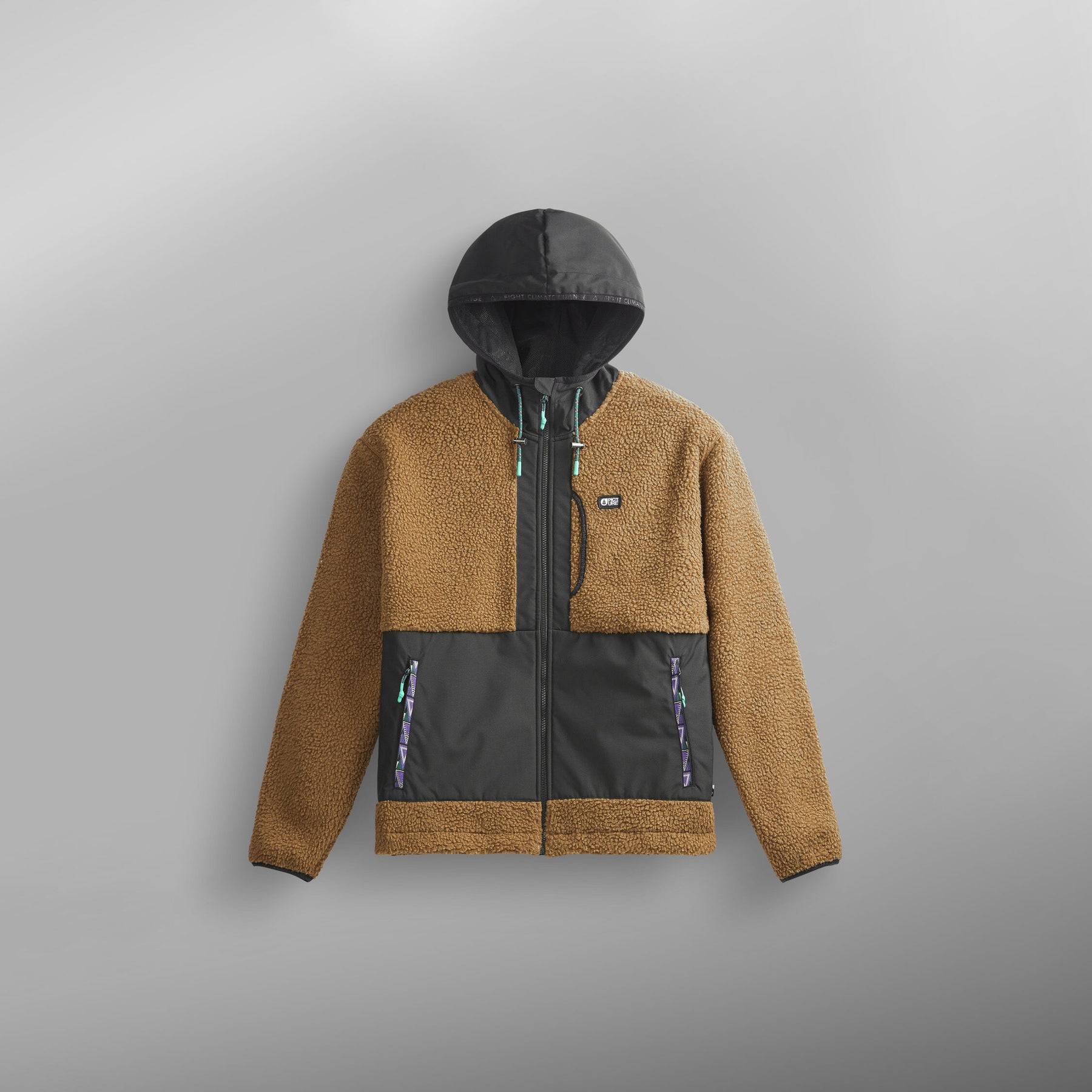 PEMBERTON ZIP FLEECE __color:Chocolate-Black#4