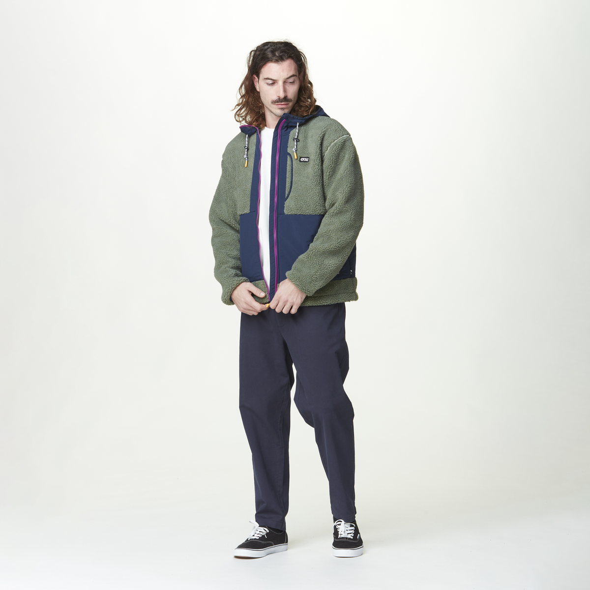 PEMBERTON ZIP FLEECE __color:Green_Spray_Dark_Blue#9