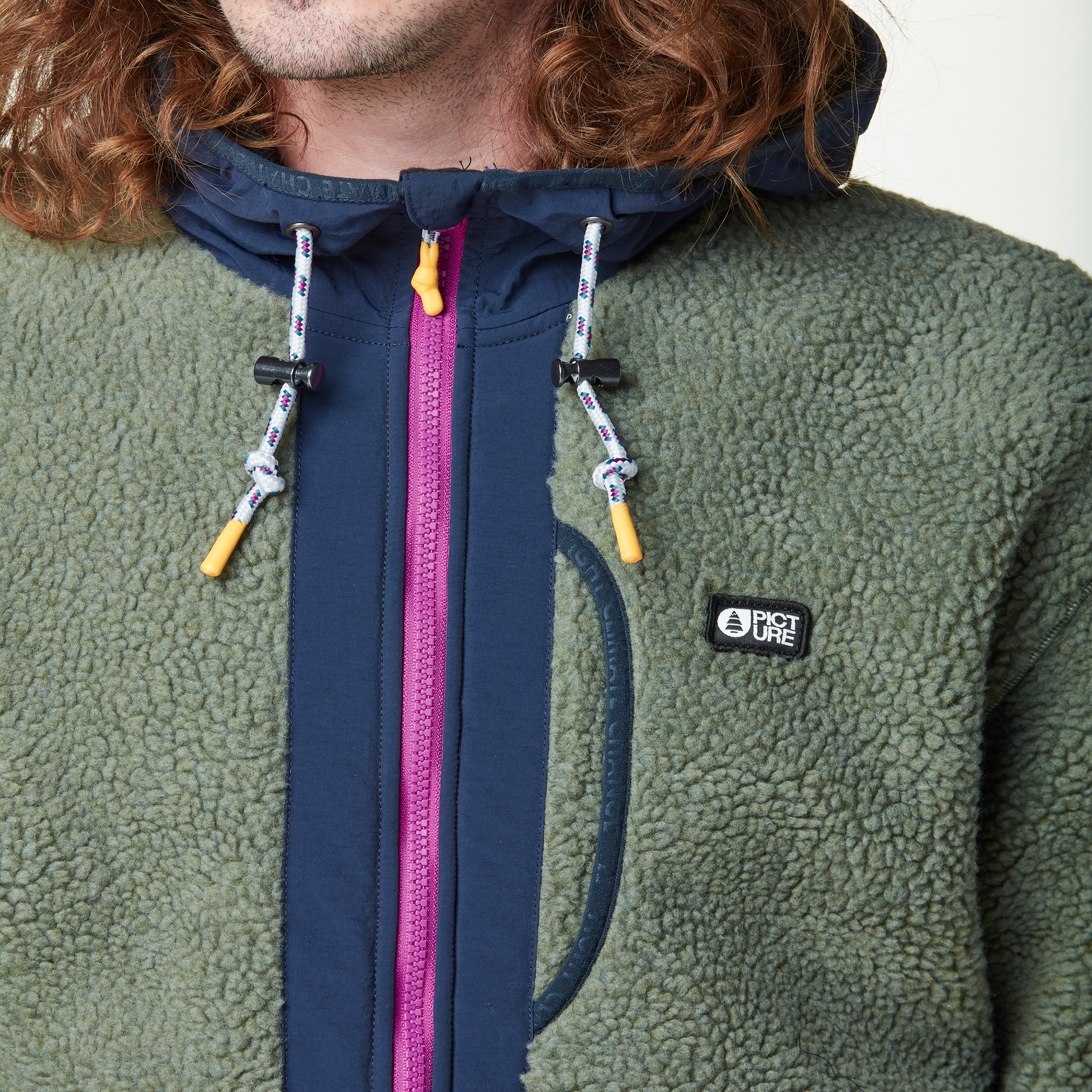 PEMBERTON ZIP FLEECE __color:Green_Spray_Dark_Blue#11