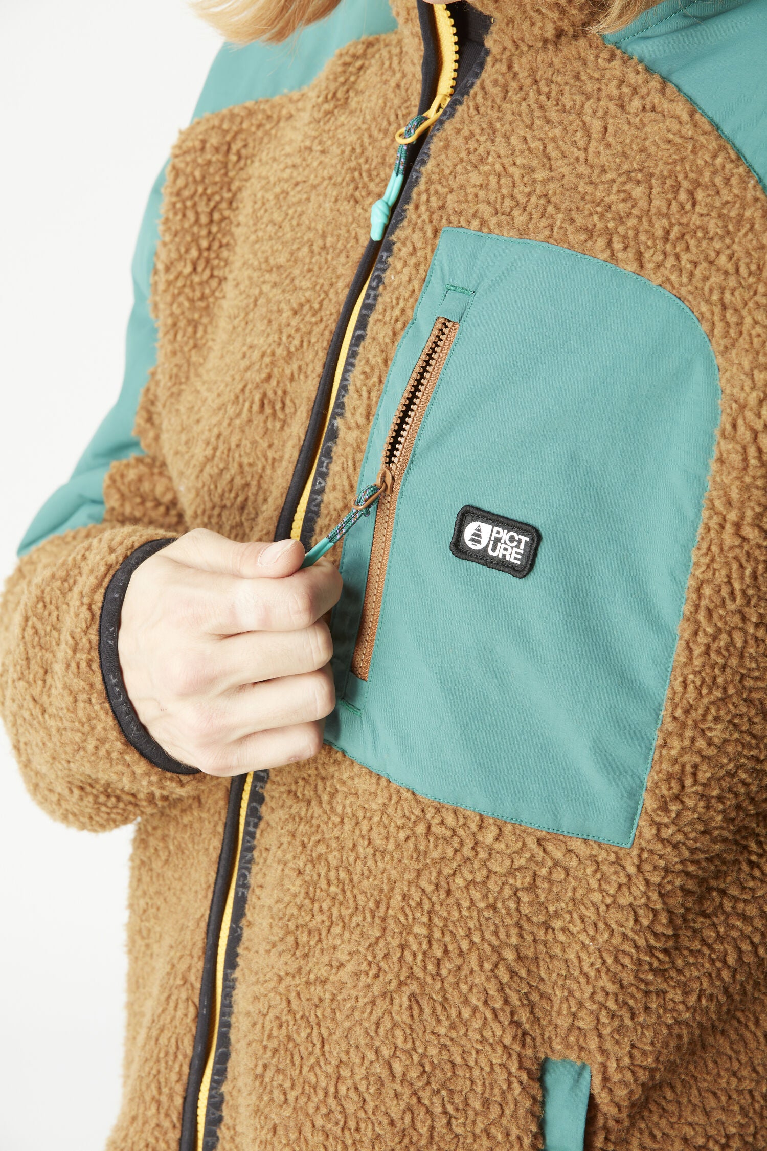 QUILCHENA ZIP FLEECE __color:Chocolate-Bayberry#7