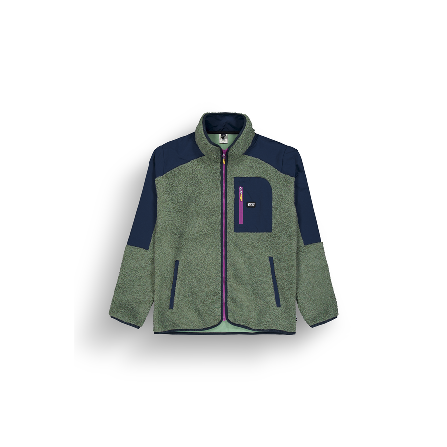 QUILCHENA ZIP FLEECE __color:Green_Spray_Dark_Blue#13