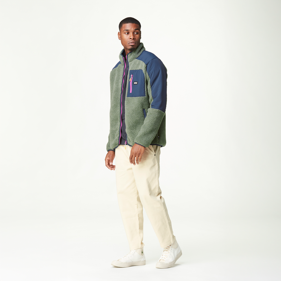 QUILCHENA ZIP FLEECE __color:Green_Spray_Dark_Blue#10