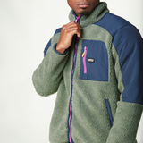 QUILCHENA ZIP FLEECE __color:Green_Spray_Dark_Blue#12