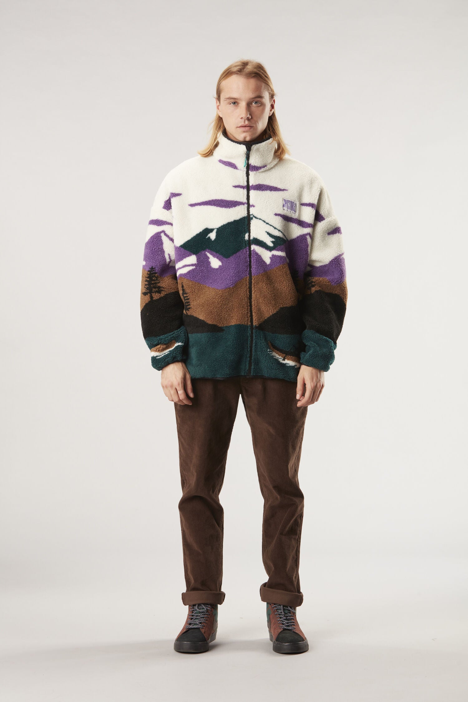 HAFDALS ZIP FLEECE __color:Landscape#1