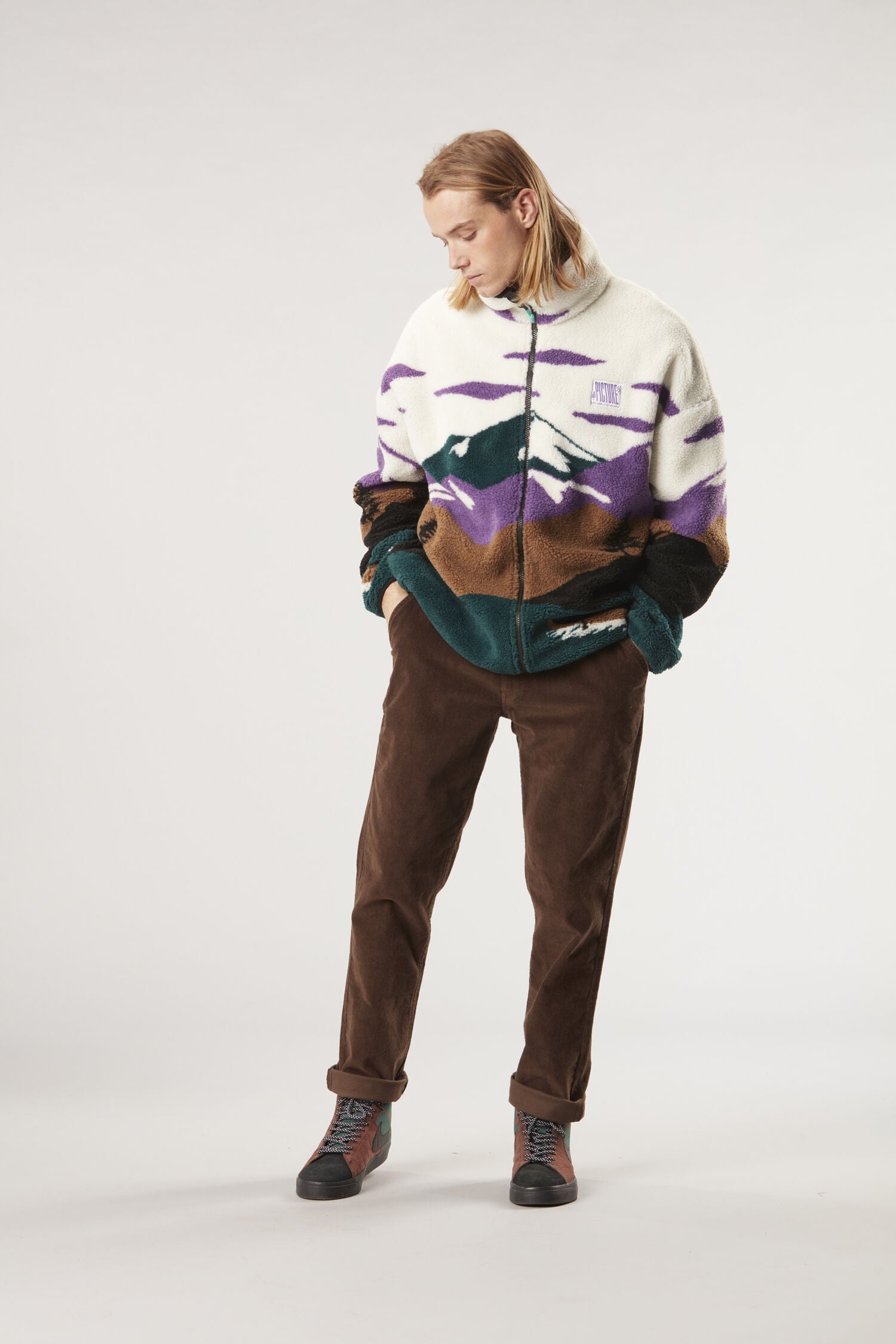 HAFDALS ZIP FLEECE __color:Landscape#3