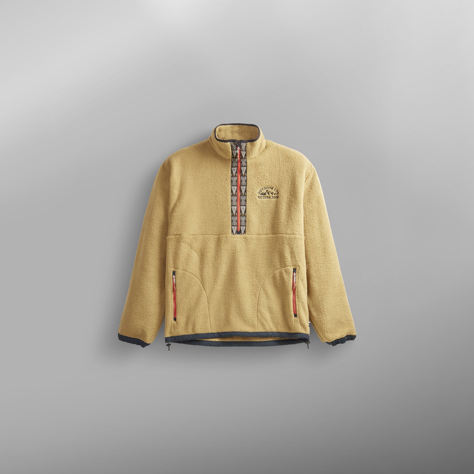GAMVIK 1/4 ZIP FLEECE __color:Fennel_Seed-Dark_Blue#23