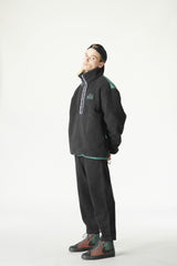 GAMVIK 1/4 ZIP FLEECE __color:Black-Bayberry#11