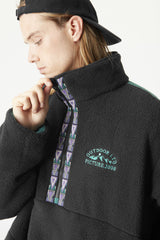 GAMVIK 1/4 ZIP FLEECE __color:Black-Bayberry#12
