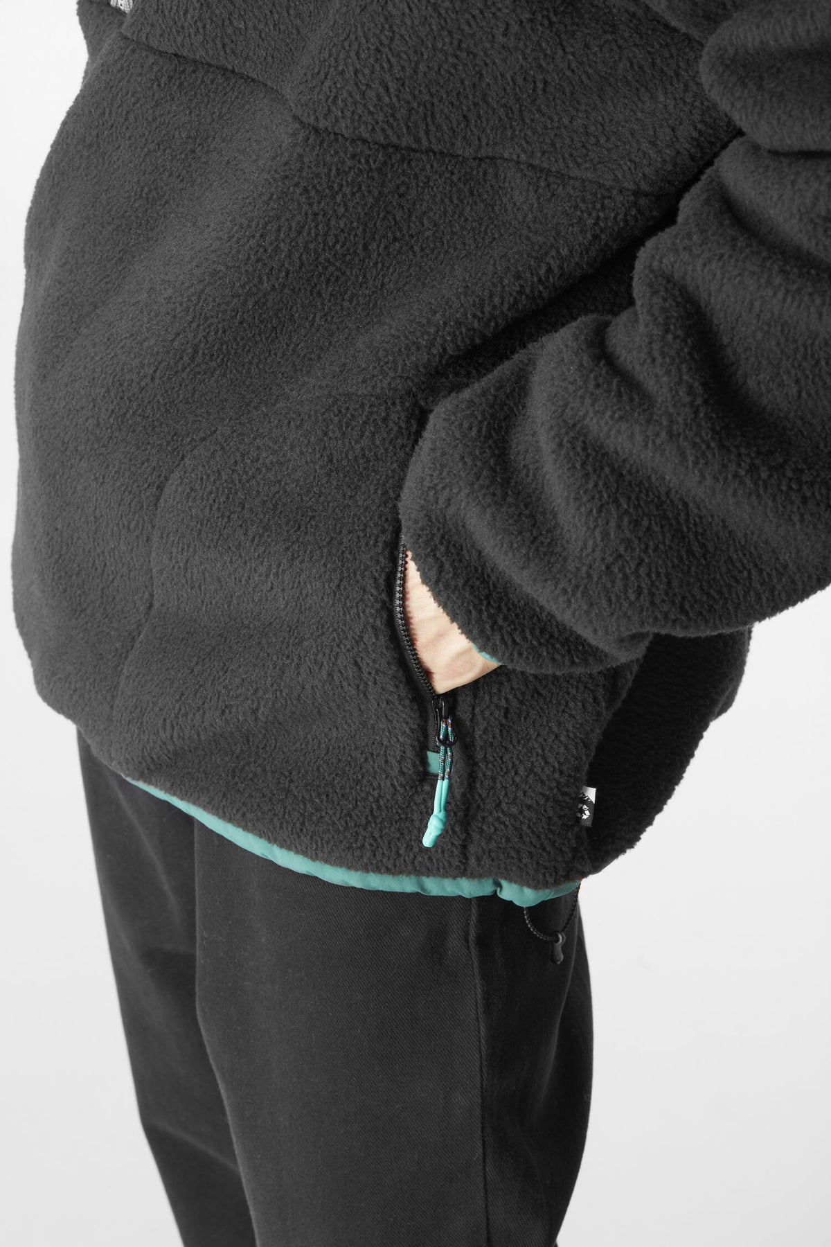 GAMVIK 1/4 ZIP FLEECE __color:Black-Bayberry#14