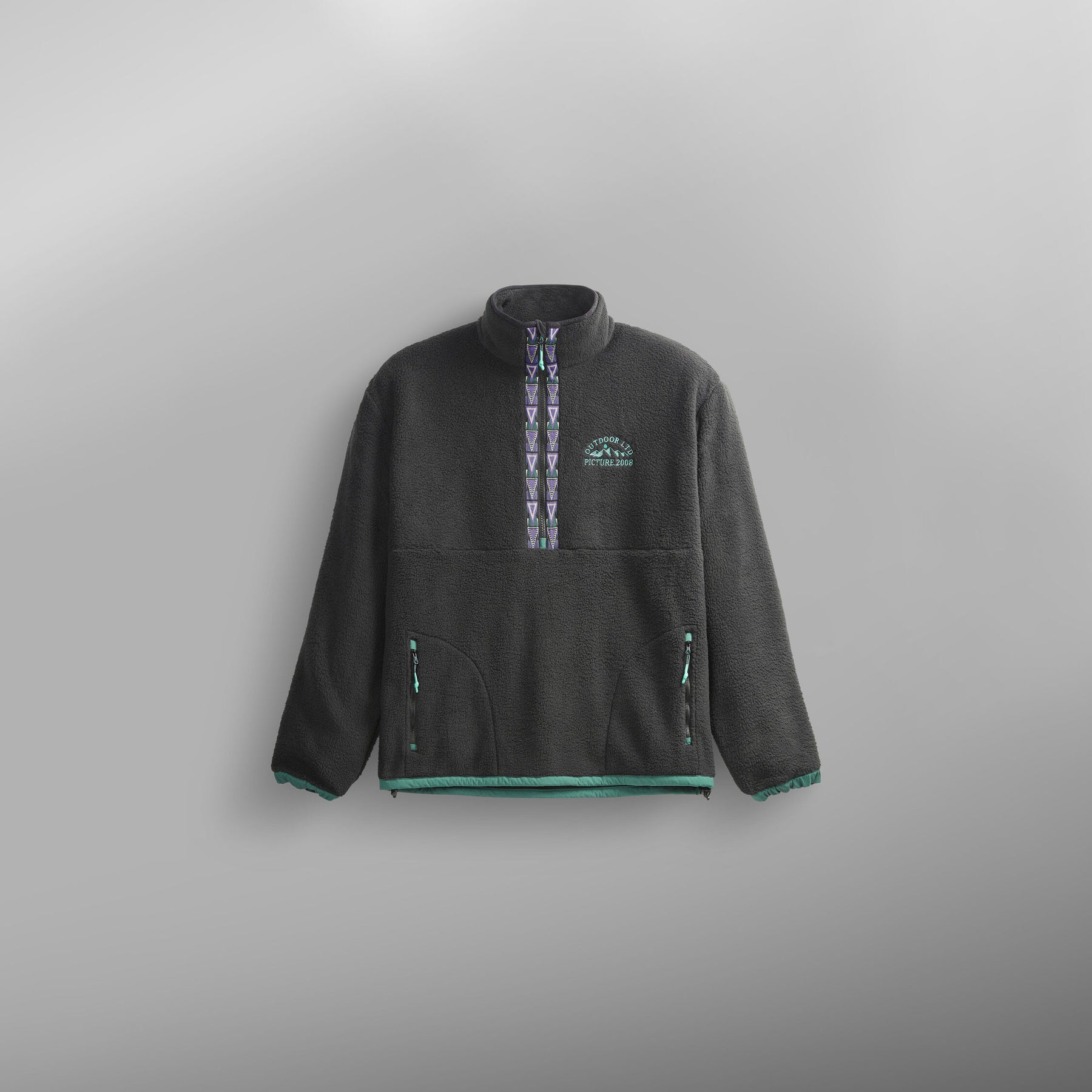 GAMVIK 1/4 ZIP FLEECE __color:Black-Bayberry#7