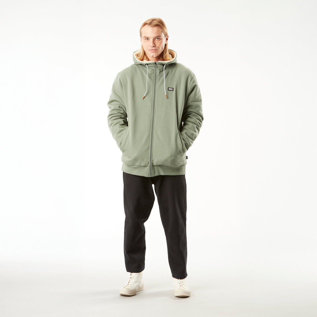 YINNI PLUSH ZIP HOODIE __color:Green_Spray#8