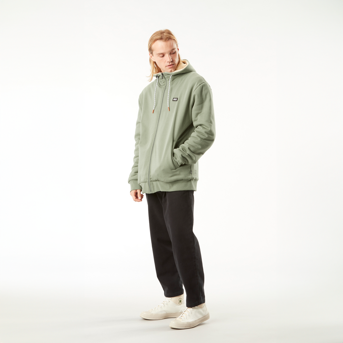 YINNI PLUSH ZIP HOODIE __color:Green_Spray#10