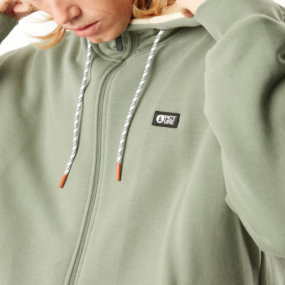 YINNI PLUSH ZIP HOODIE __color:Green_Spray#11