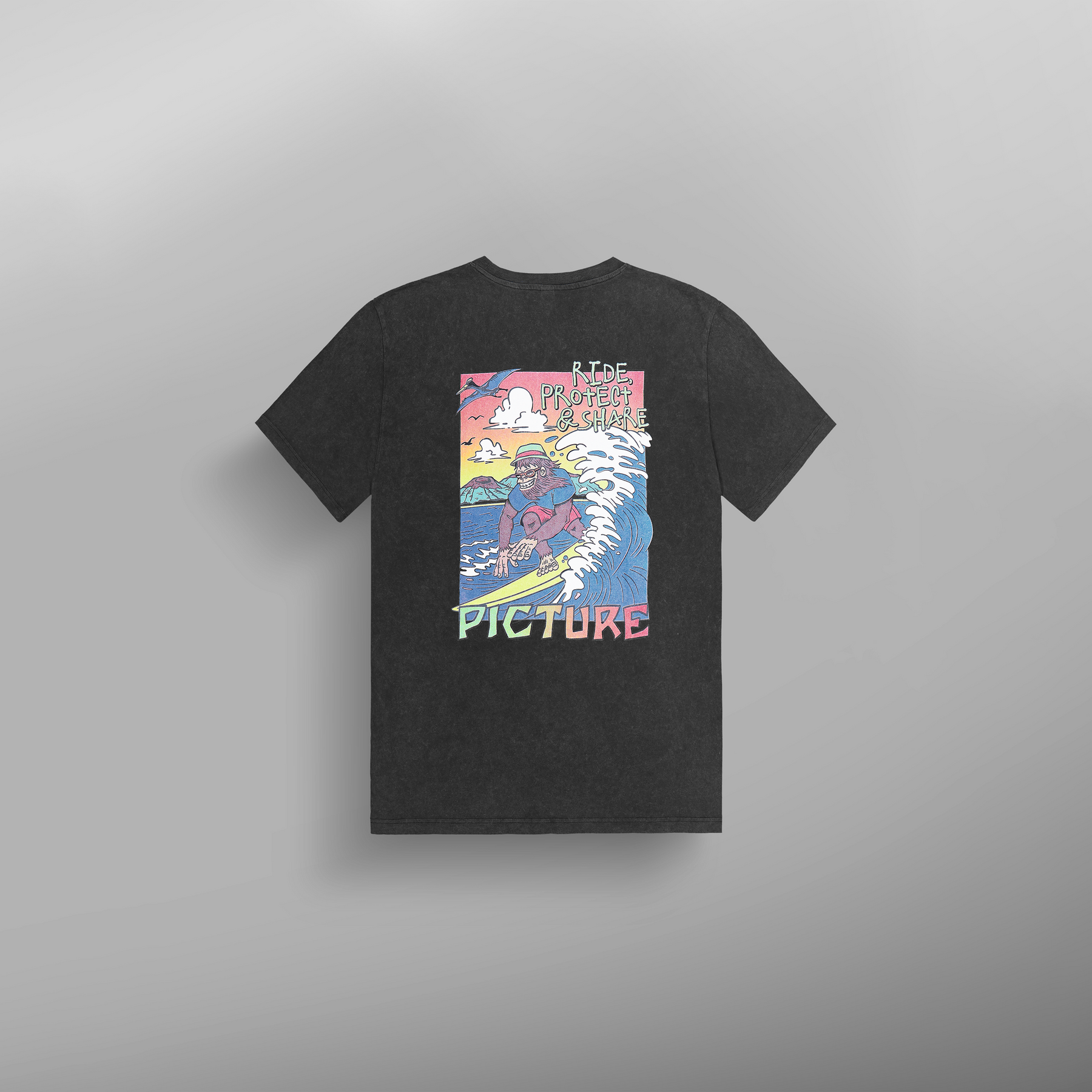 TSUNAMI TEE __color:Black_Washed#8