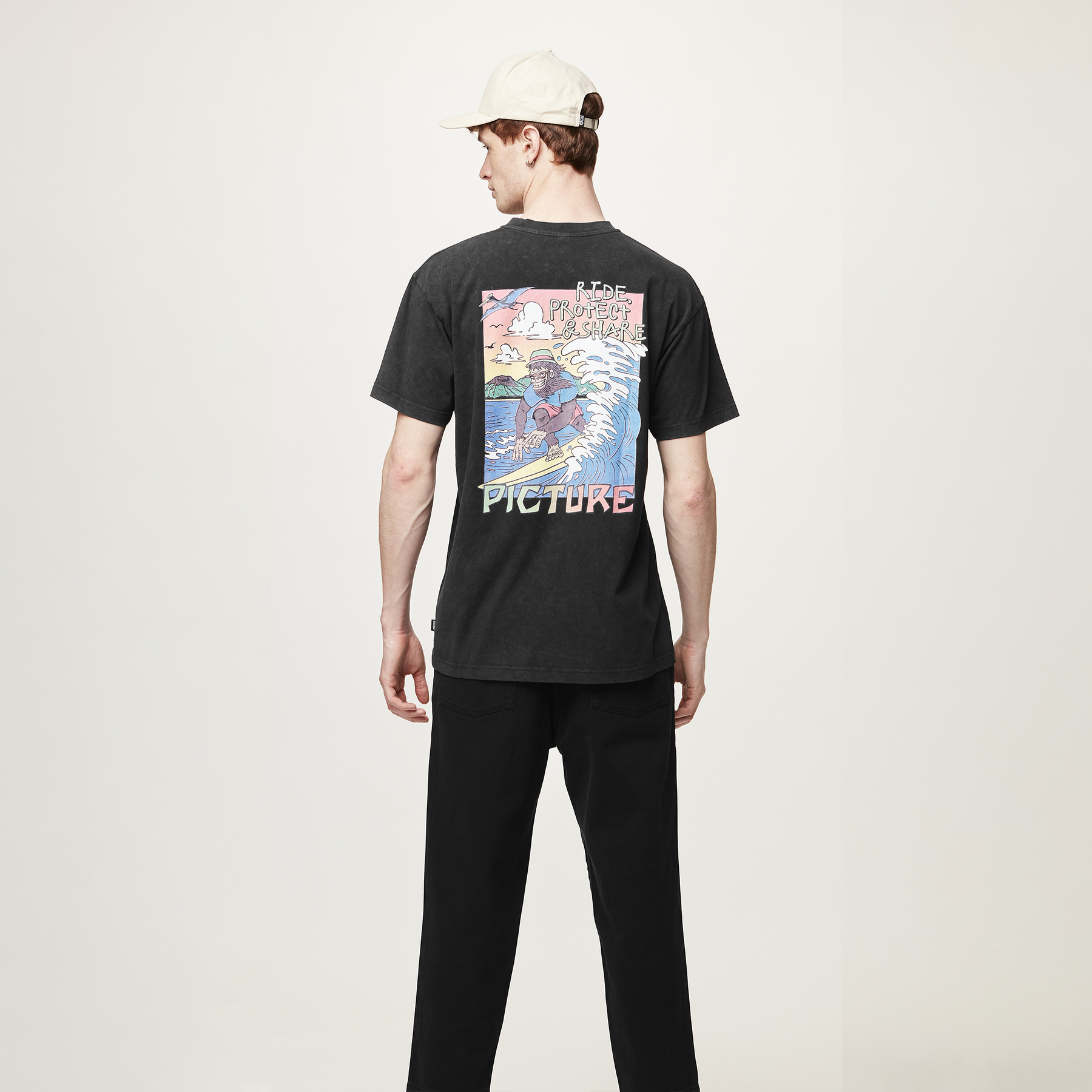 TSUNAMI TEE __color:Black_Washed#1