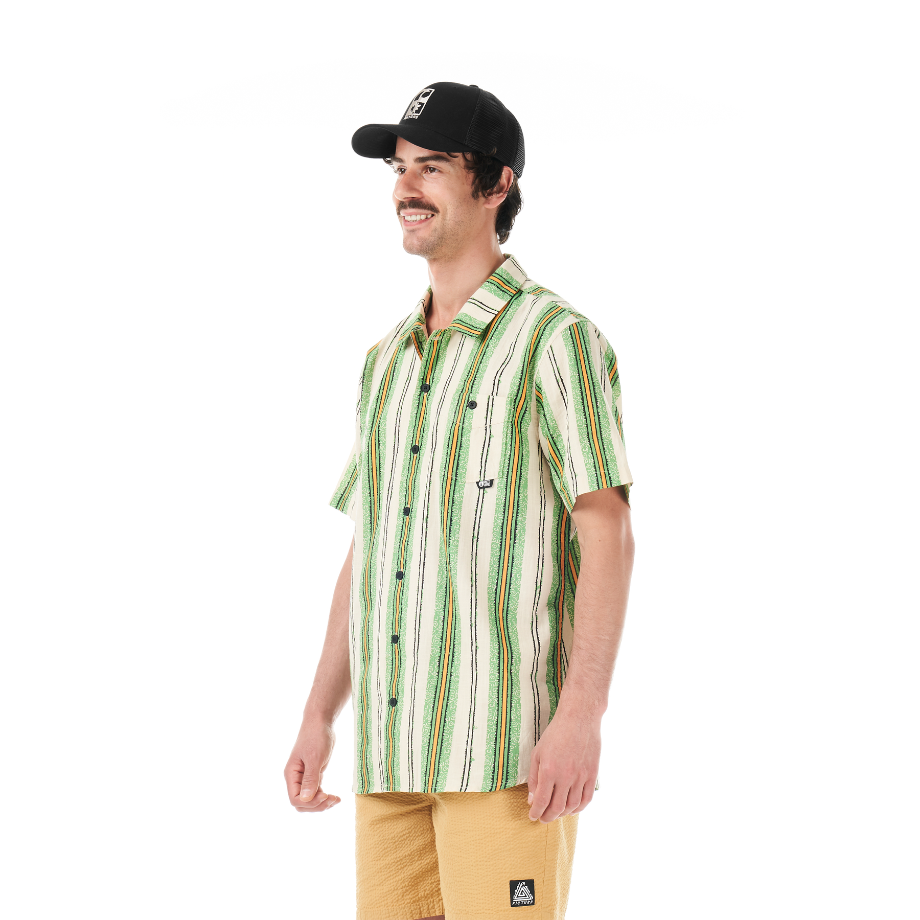 MATAIKONA SS SHIRT __color:Greenstripes_Print#26