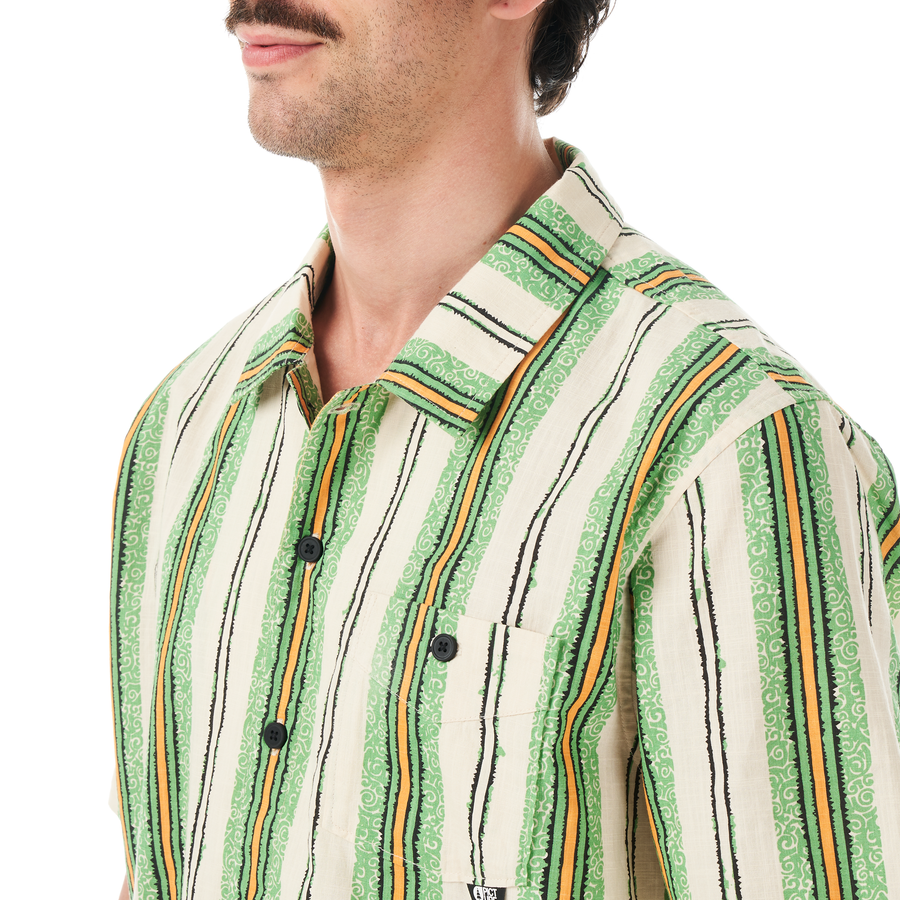 MATAIKONA SS SHIRT __color:Greenstripes_Print#28