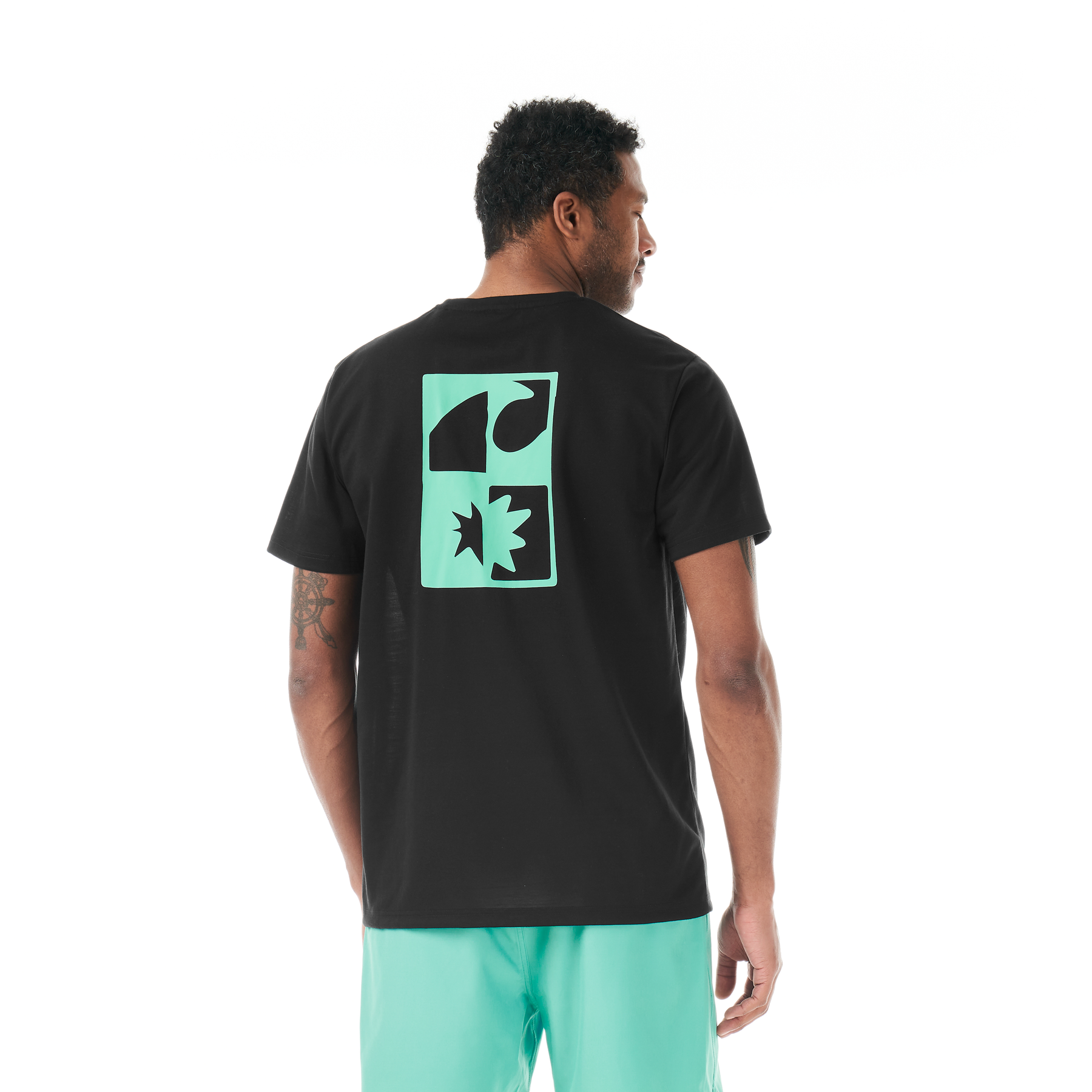 MARIBO SS SURF TEE __color:Black_Green#6