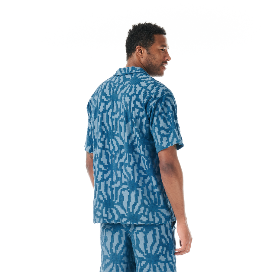 SPONGY SHIRT __color:Blue_Flower_Embossed#1