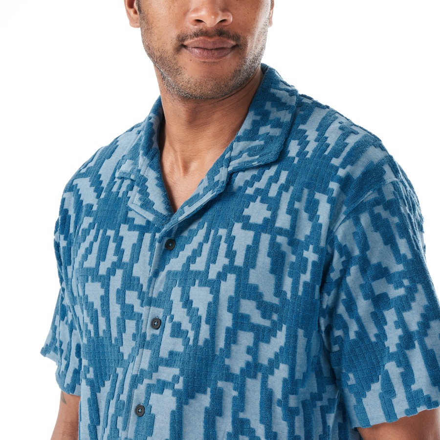 SPONGY SHIRT __color:Blue_Flower_Embossed#3