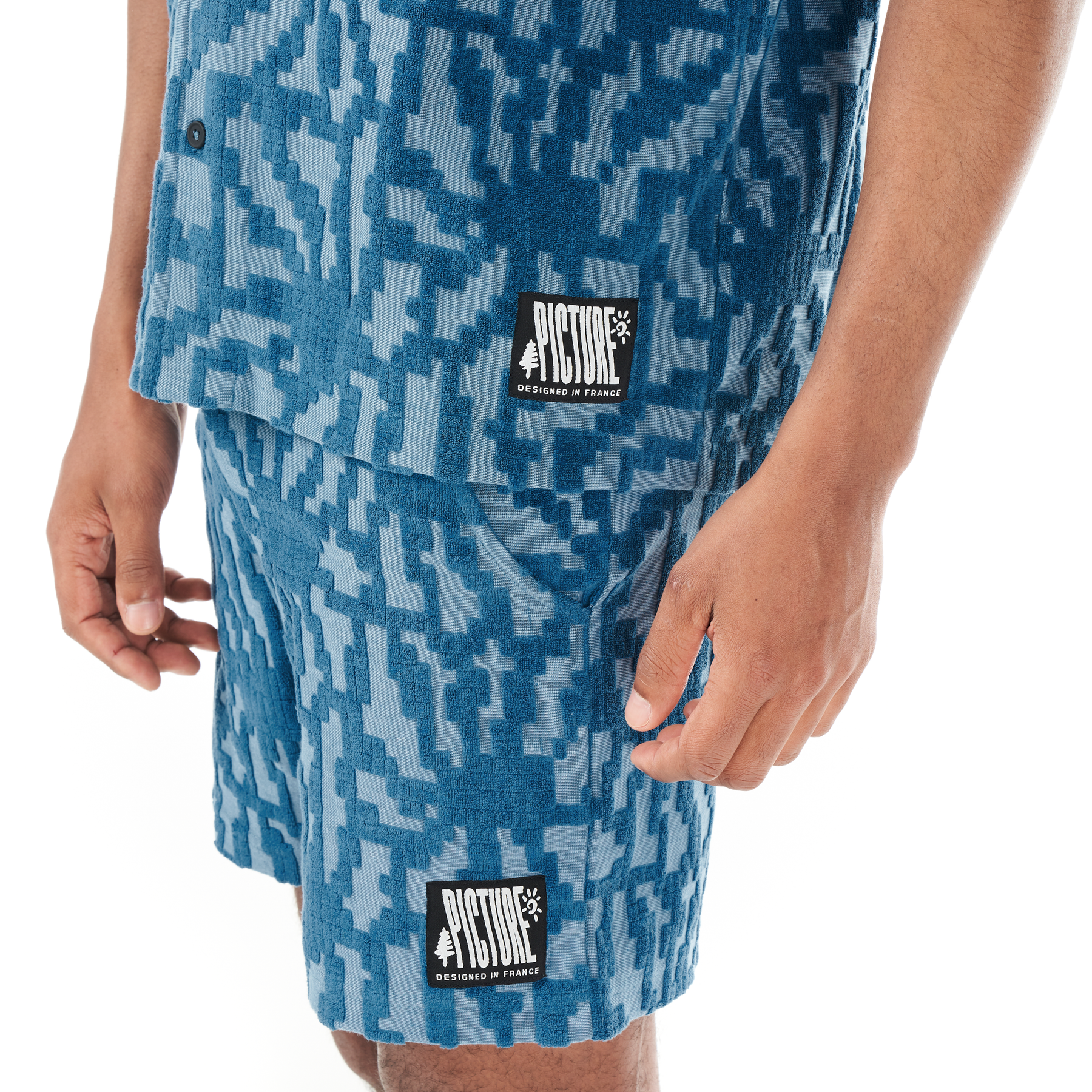 SPONGY SHIRT __color:Blue_Flower_Embossed#4