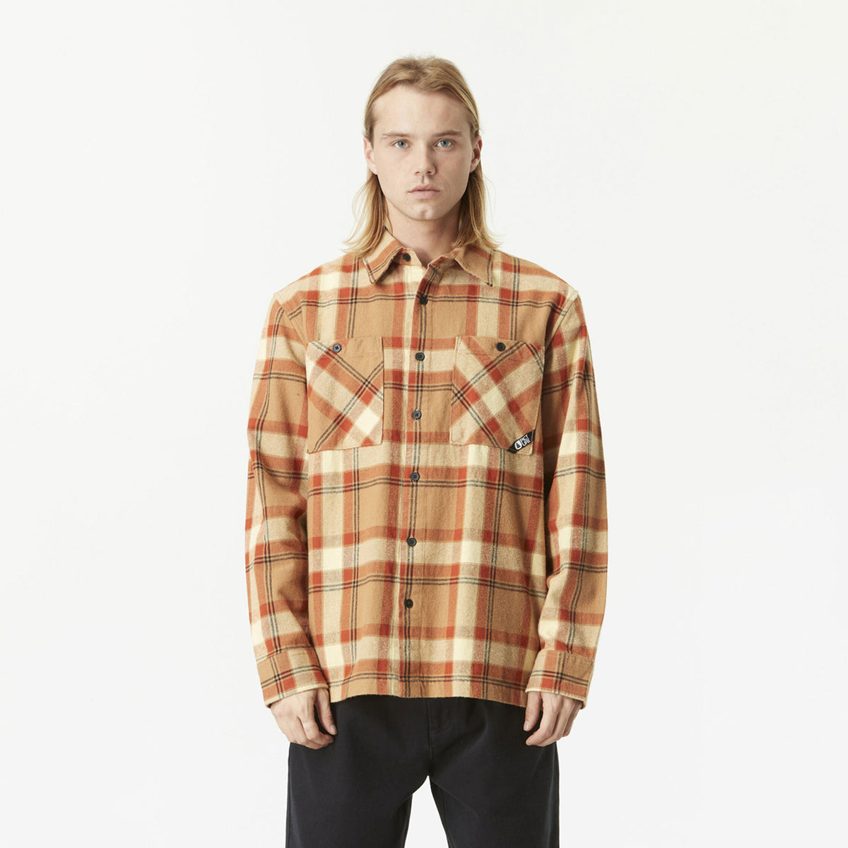 RELOWA SHIRT __color:Plaid_Wood_Ash#36
