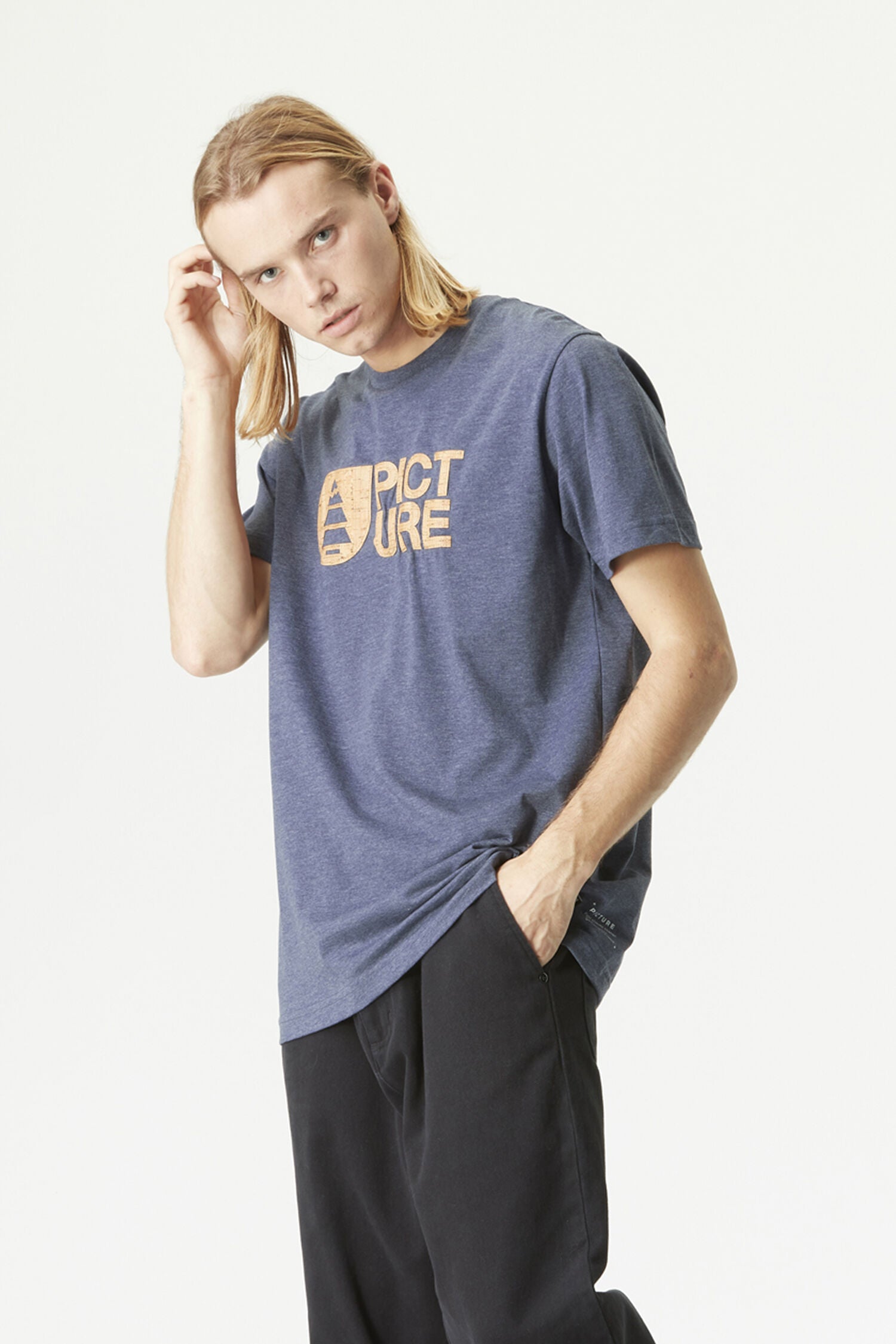BASEMENT CORK TEE __color:Dark_Blue_Melange#35