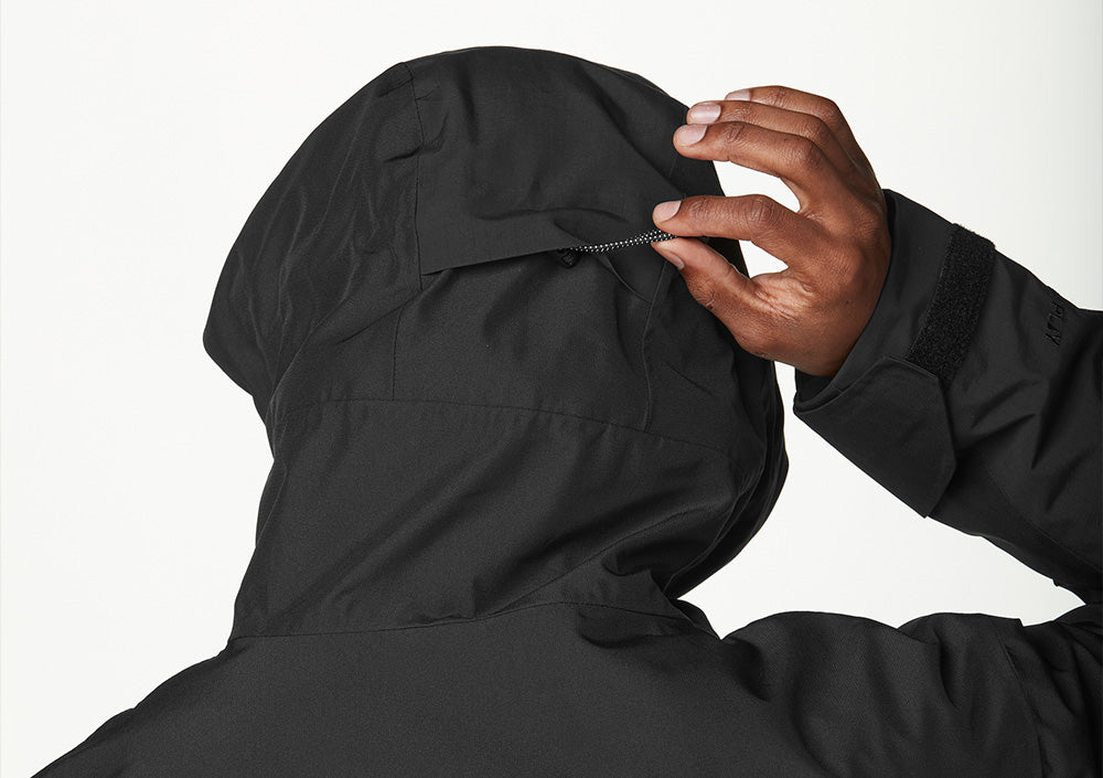 Adjustable ergonomic hood with drawcord system