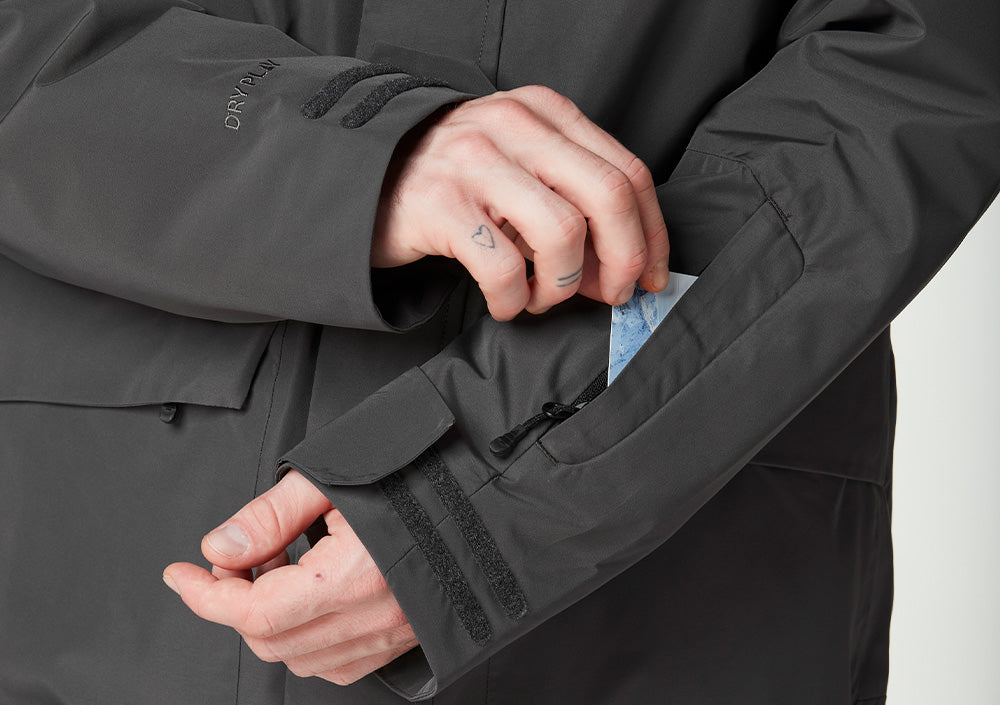 Ski pass pocket