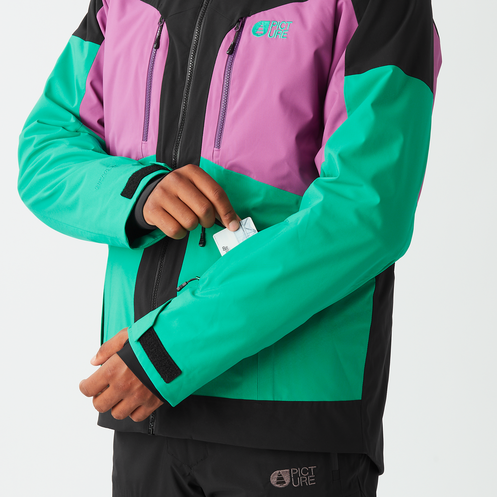 Ski pass pocket