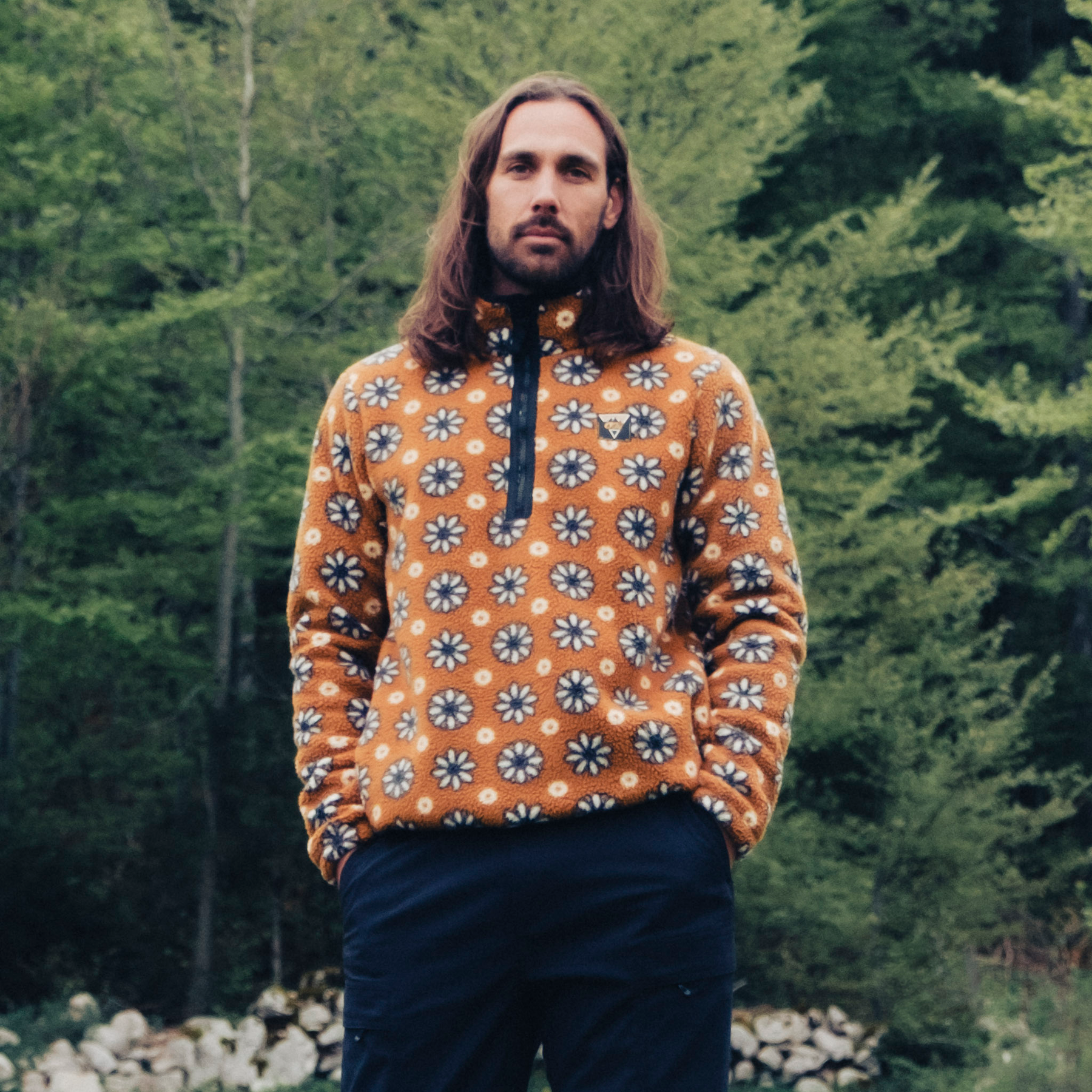 KIMAG PRINTED 1/4 FLEECE __color:Daisy_Print#0