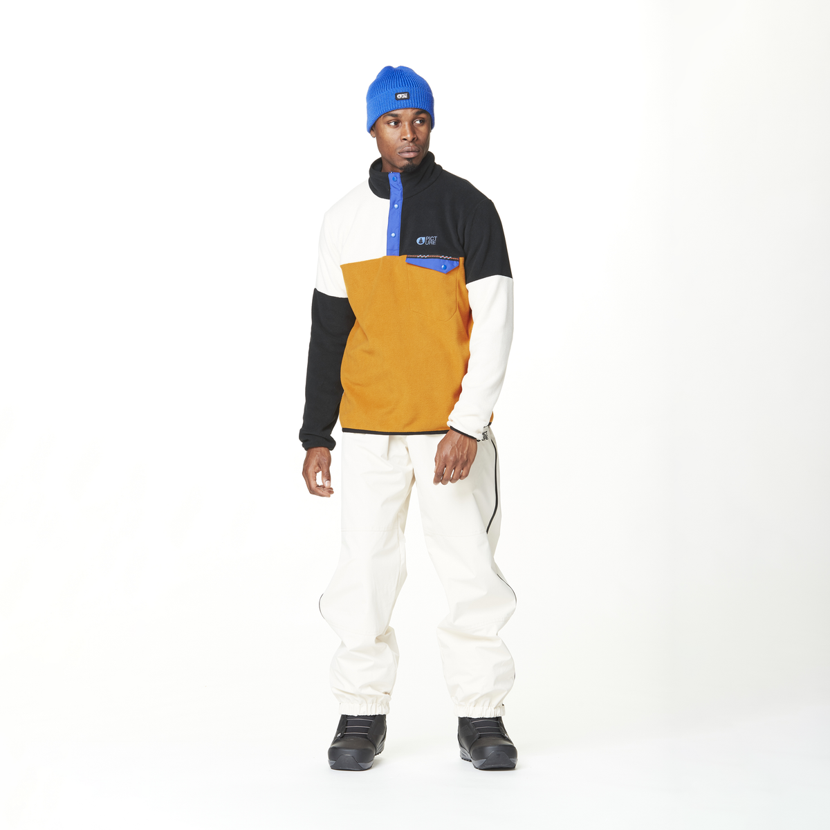 ARCCA 1/4 FLEECE __color:Honey_Vanilla_Black#22