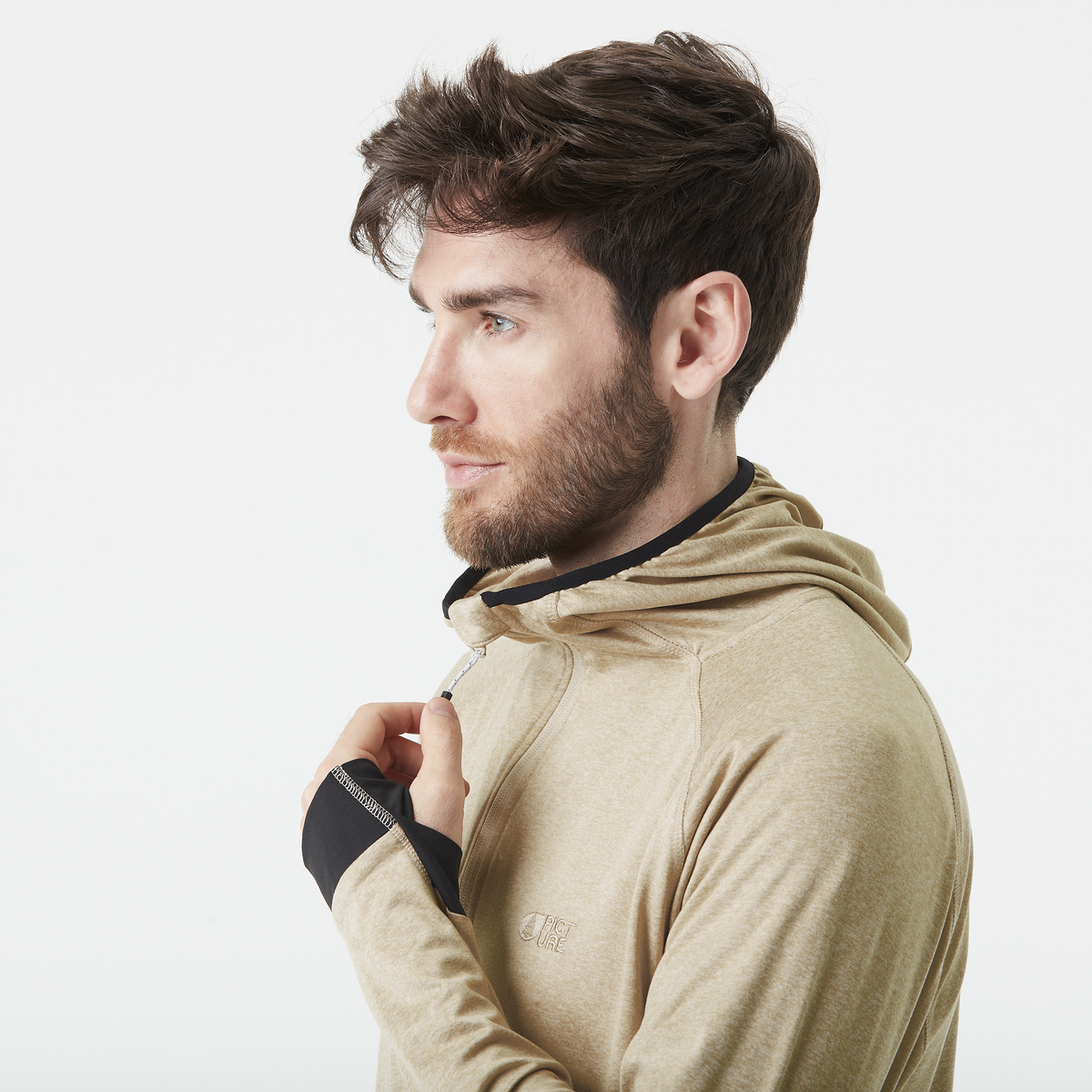 SHARI ZIP TECH HOODIE __color:Plaza_Taupe#16