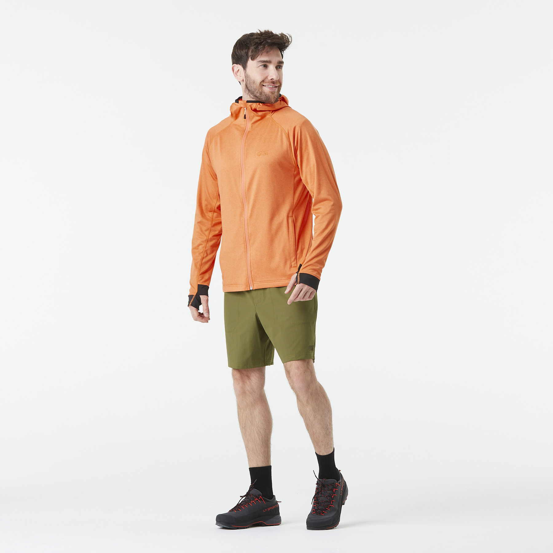 SHARI ZIP TECH HOODIE __color:Dusty_Orange#2
