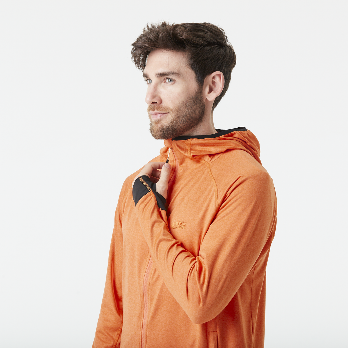 SHARI ZIP TECH HOODIE __color:Dusty_Orange#3
