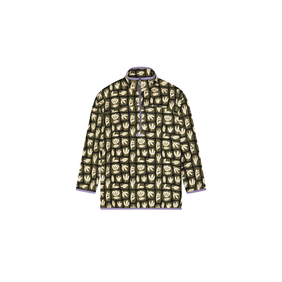 INARIA M 1/4 PRINTED FLEE __color:Cedar_Leaf_Print#5