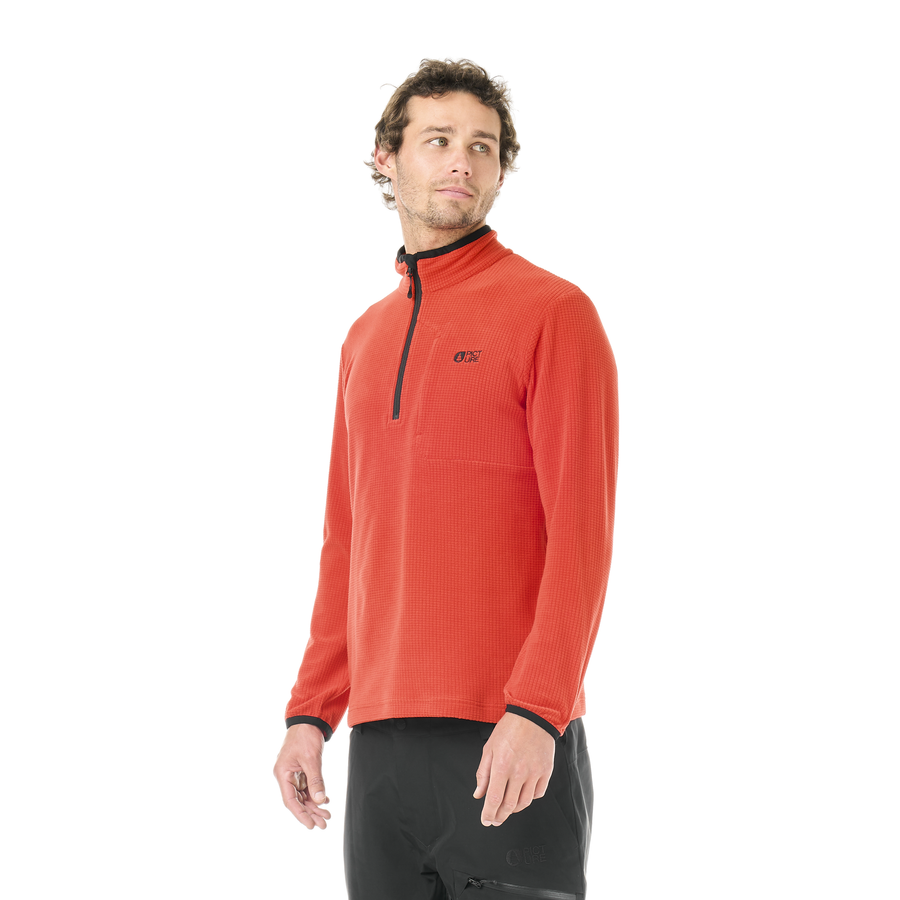 WEAVY 1/4 GRID FLEECE __color:Fiery_Red#13