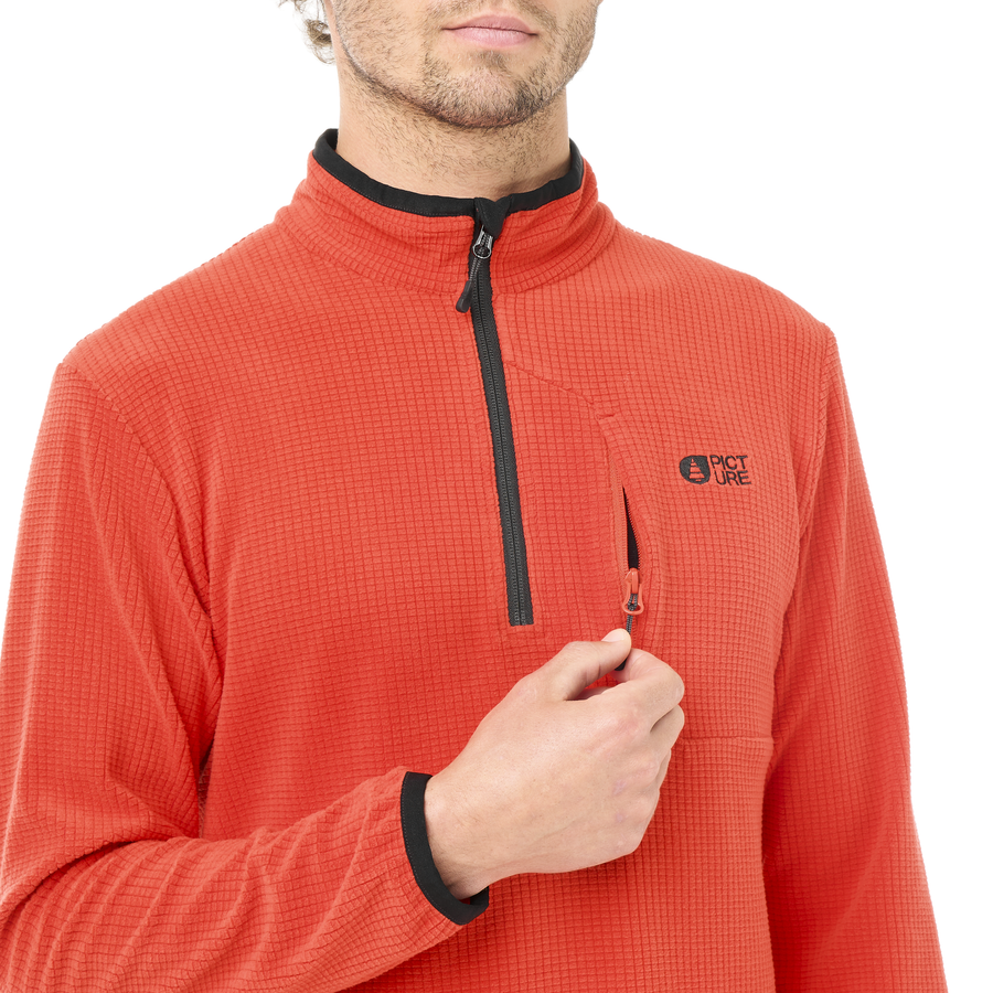WEAVY 1/4 GRID FLEECE __color:Fiery_Red#16
