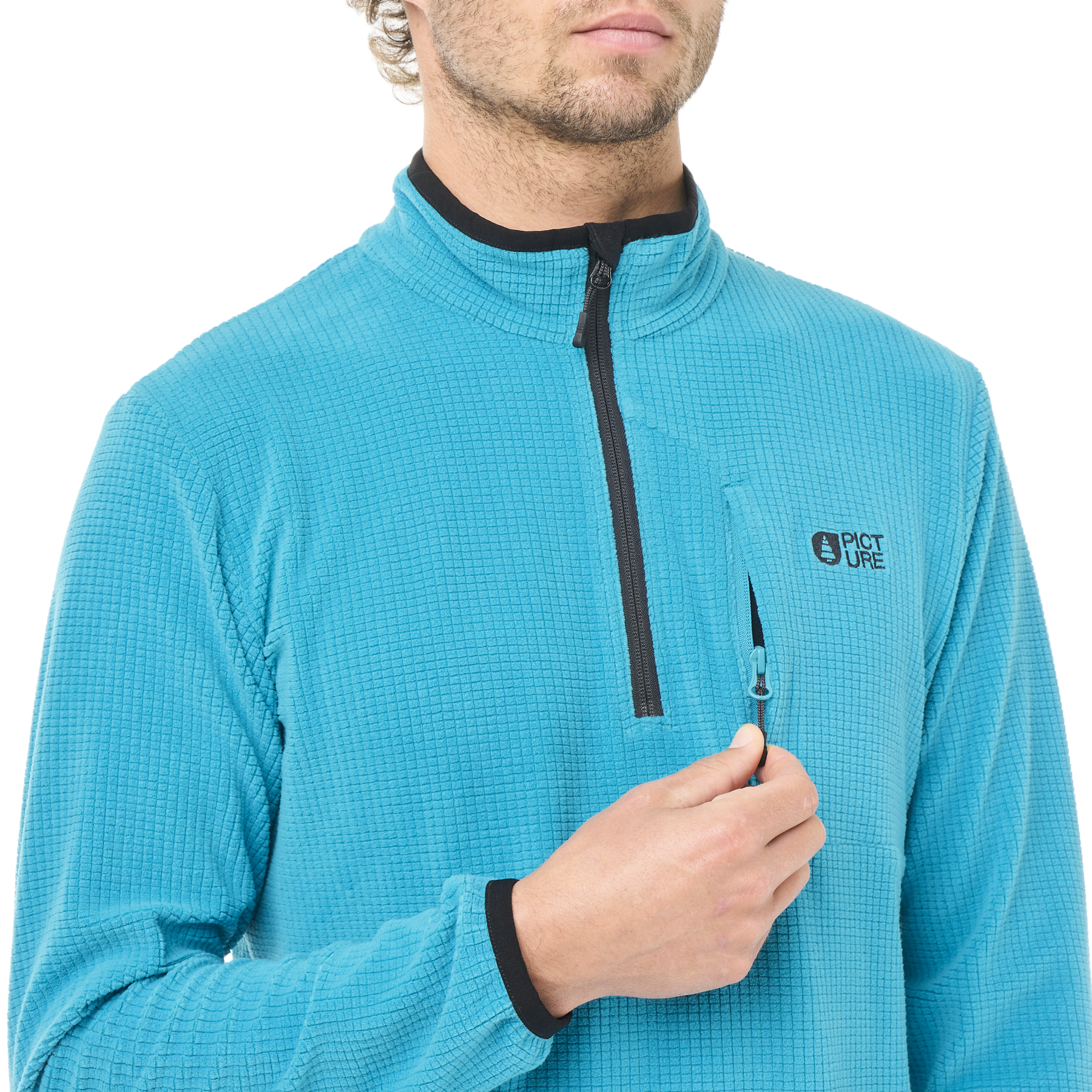 WEAVY 1/4 GRID FLEECE __color:Capri_Breeze#9