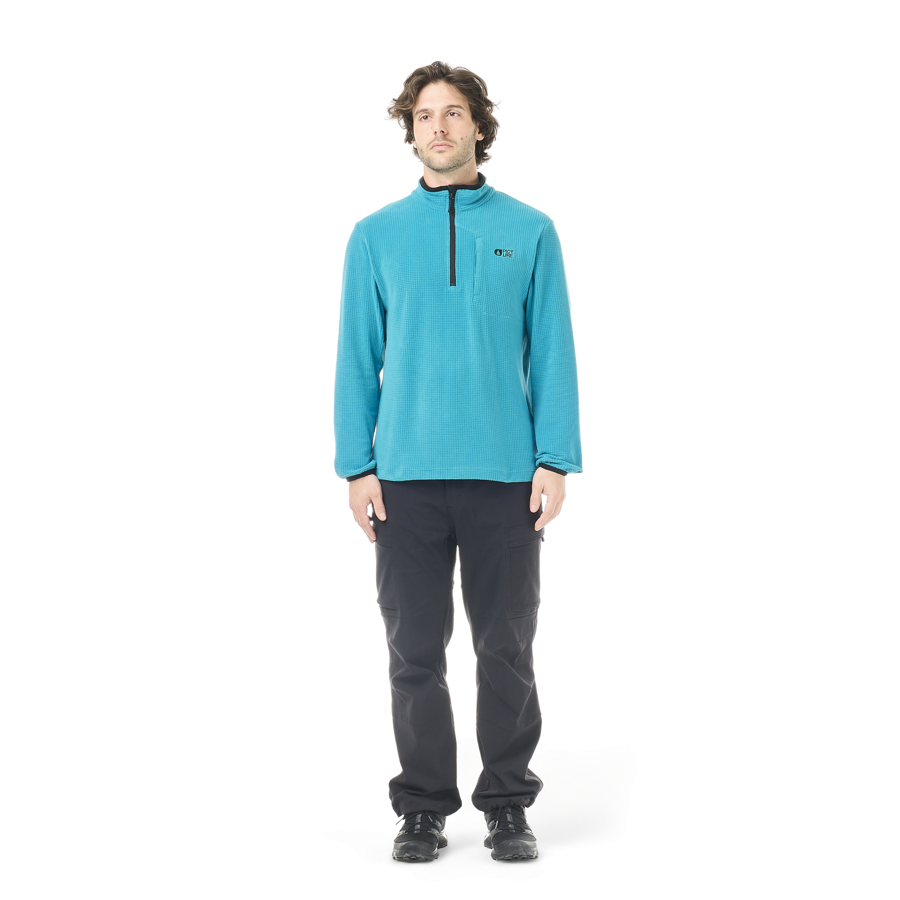 WEAVY 1/4 GRID FLEECE __color:Capri_Breeze#10