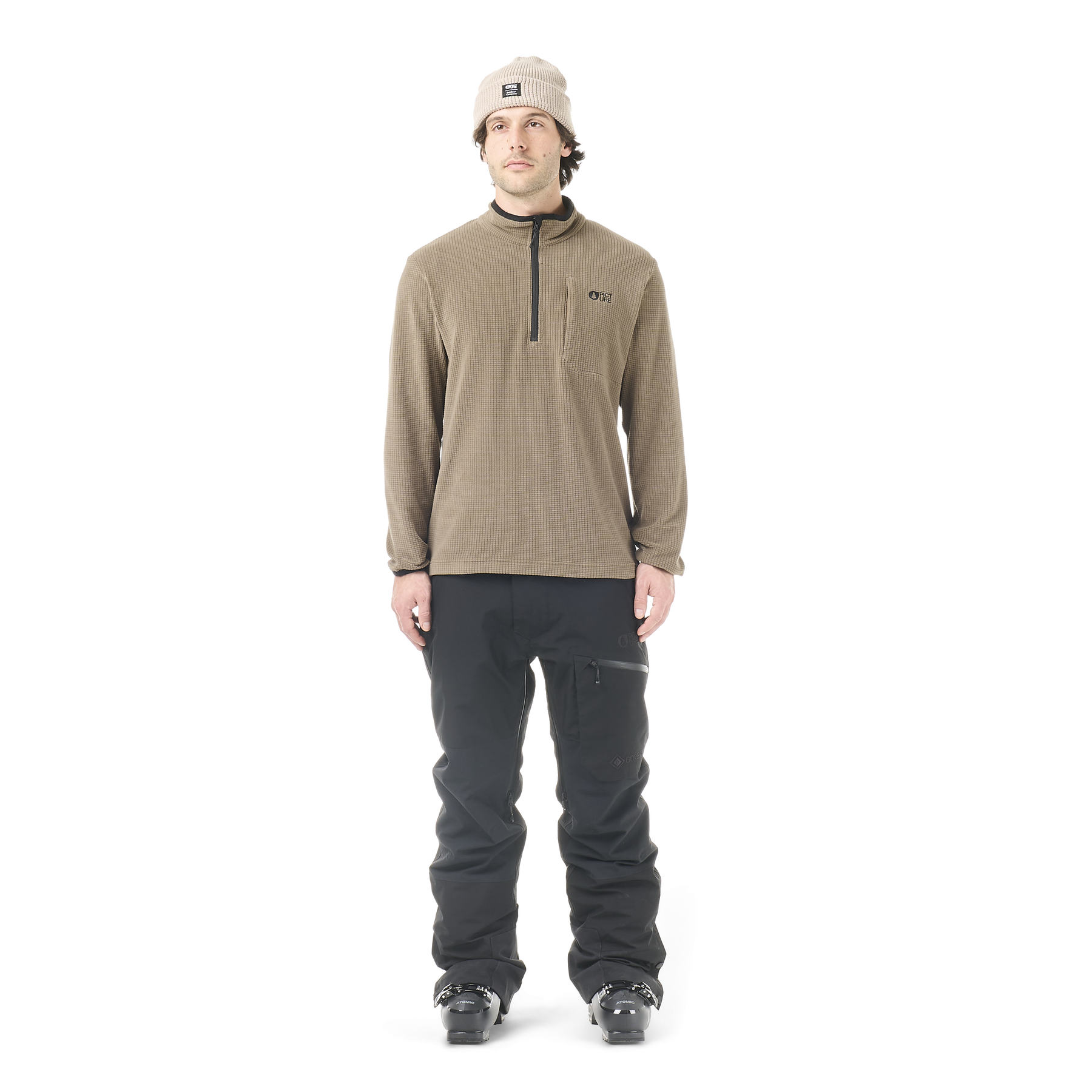 WEAVY 1/4 GRID FLEECE __color:Shitake#22