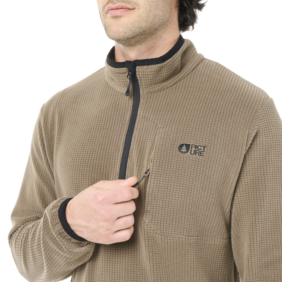 WEAVY 1/4 GRID FLEECE __color:Shitake#24