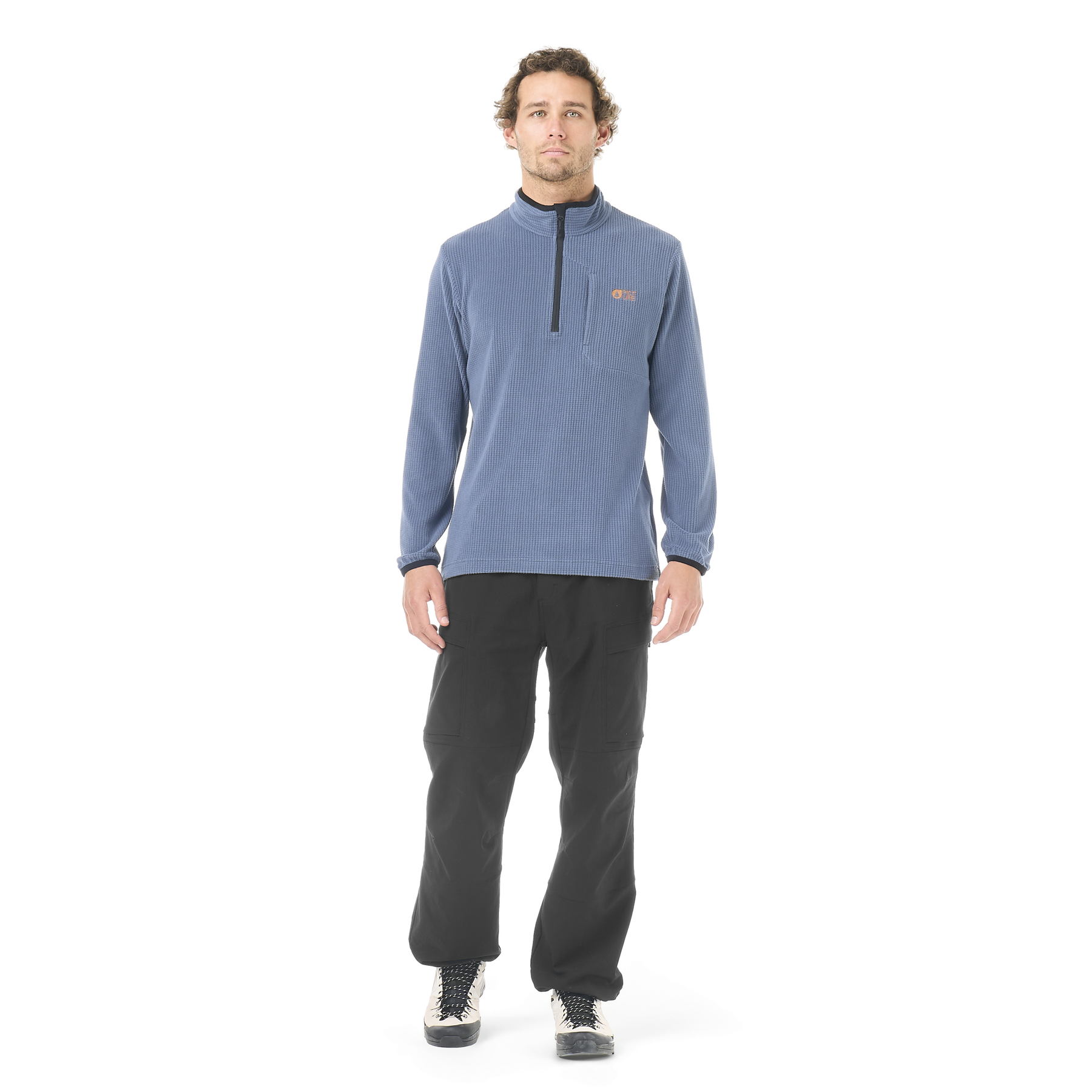 WEAVY 1/4 GRID FLEECE __color:Vintage_Indigo#32
